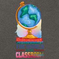 The World Is My Classroom Globe Cotton Canvas Backpack
