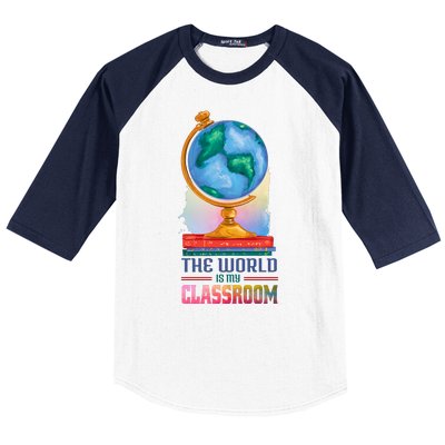 The World Is My Classroom Globe Baseball Sleeve Shirt