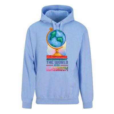 The World Is My Classroom Globe Unisex Surf Hoodie