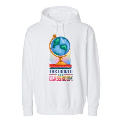 The World Is My Classroom Globe Garment-Dyed Fleece Hoodie