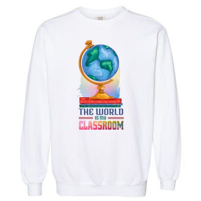 The World Is My Classroom Globe Garment-Dyed Sweatshirt