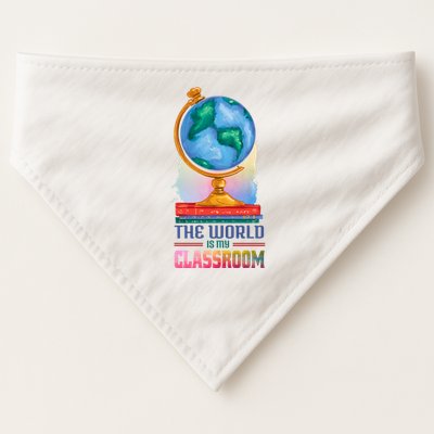 The World Is My Classroom Globe USA-Made Doggie Bandana