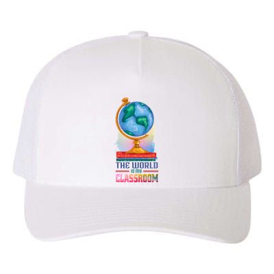 The World Is My Classroom Globe Yupoong Adult 5-Panel Trucker Hat
