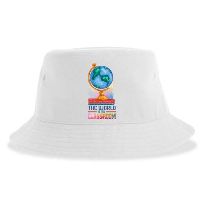 The World Is My Classroom Globe Sustainable Bucket Hat