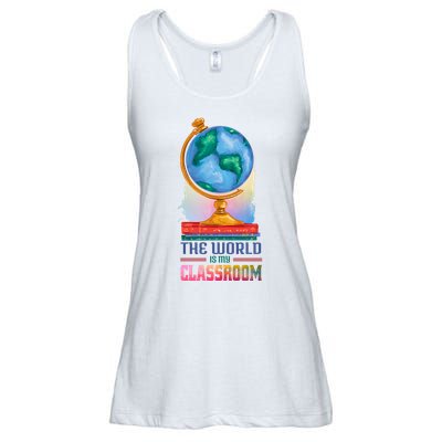 The World Is My Classroom Globe Ladies Essential Flowy Tank