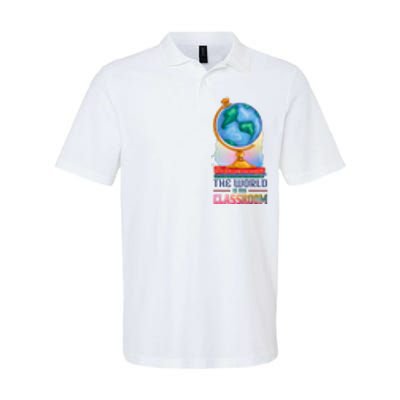 The World Is My Classroom Globe Softstyle Adult Sport Polo