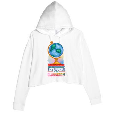 The World Is My Classroom Globe Crop Fleece Hoodie