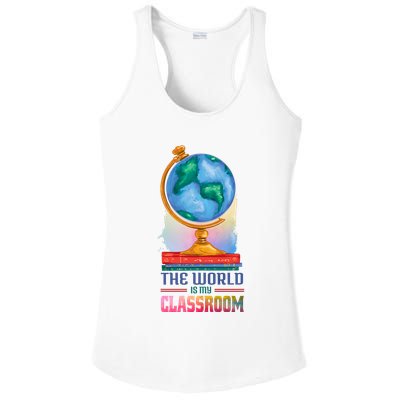 The World Is My Classroom Globe Ladies PosiCharge Competitor Racerback Tank