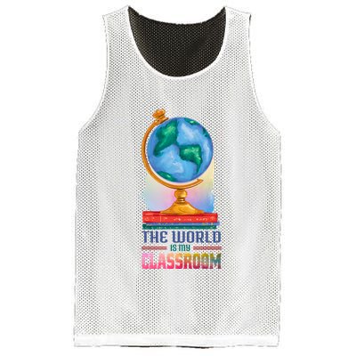 The World Is My Classroom Globe Mesh Reversible Basketball Jersey Tank