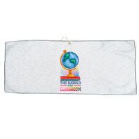 The World Is My Classroom Globe Large Microfiber Waffle Golf Towel