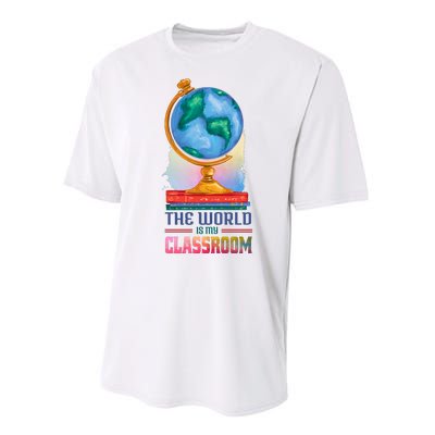 The World Is My Classroom Globe Performance Sprint T-Shirt