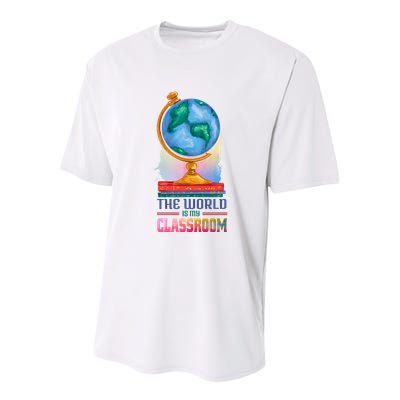 The World Is My Classroom Globe Youth Performance Sprint T-Shirt