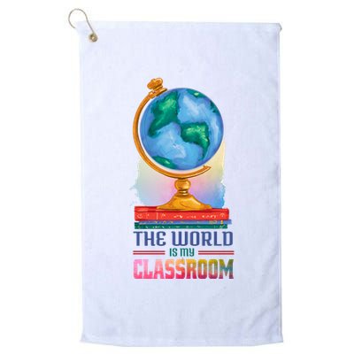 The World Is My Classroom Globe Golf Towel