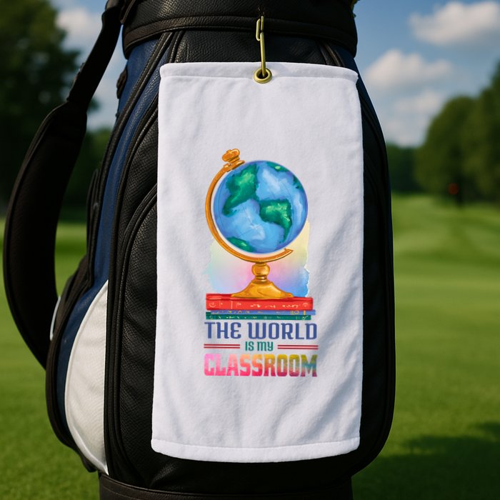 The World Is My Classroom Globe Golf Towel