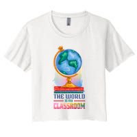 The World Is My Classroom Globe Crop Top