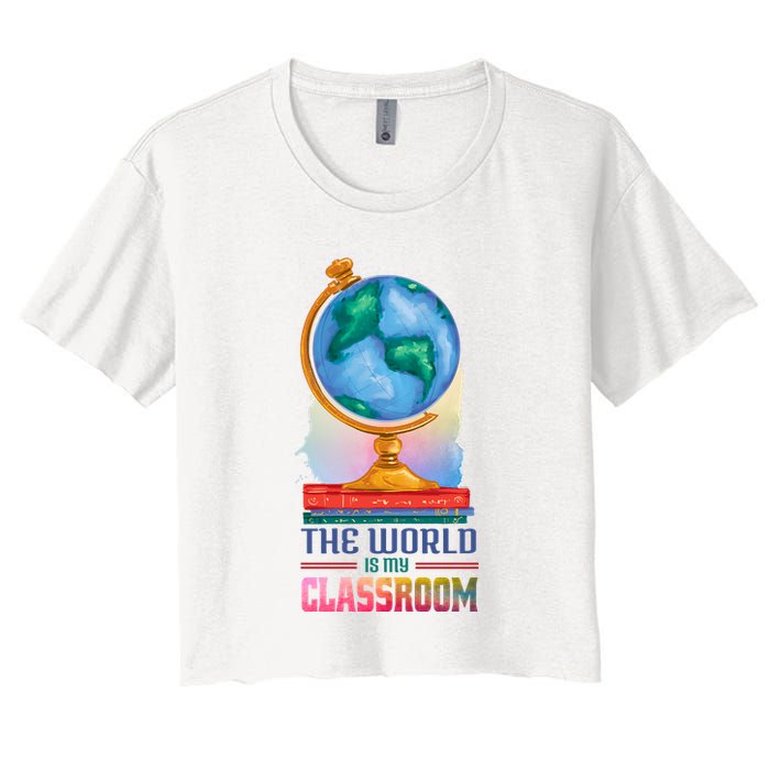 The World Is My Classroom Globe Crop Top