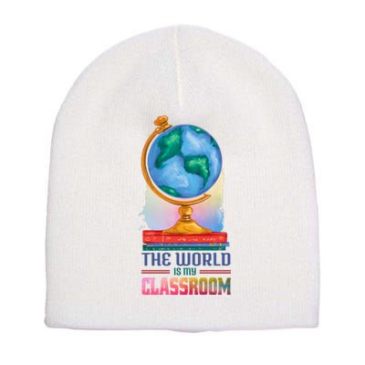 The World Is My Classroom Globe Short Acrylic Beanie