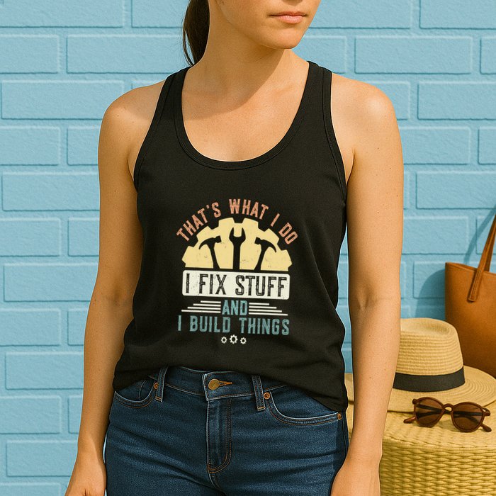 That's What I Do I Fix Stuff And I Build Things Mechanic Womens Tank Top