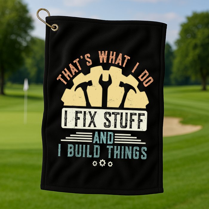 That's What I Do I Fix Stuff And I Build Things Mechanic Golf Towel