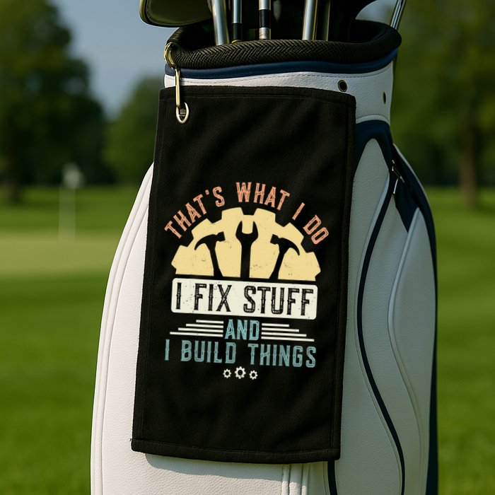 That's What I Do I Fix Stuff And I Build Things Mechanic Golf Towel