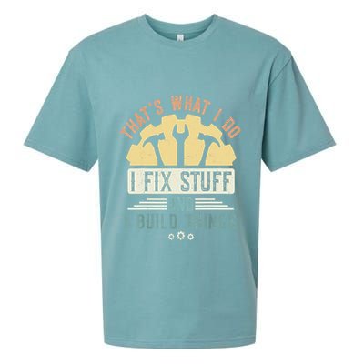 That's What I Do I Fix Stuff And I Build Things Mechanic Sueded Cloud Jersey T-Shirt