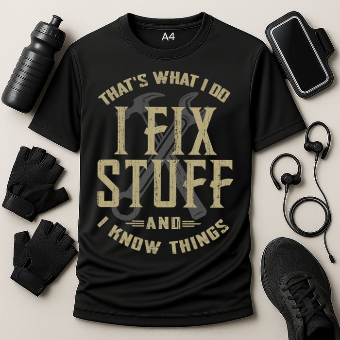 That's What I Do I Fix Stuff And I Know Things Performance Shirt