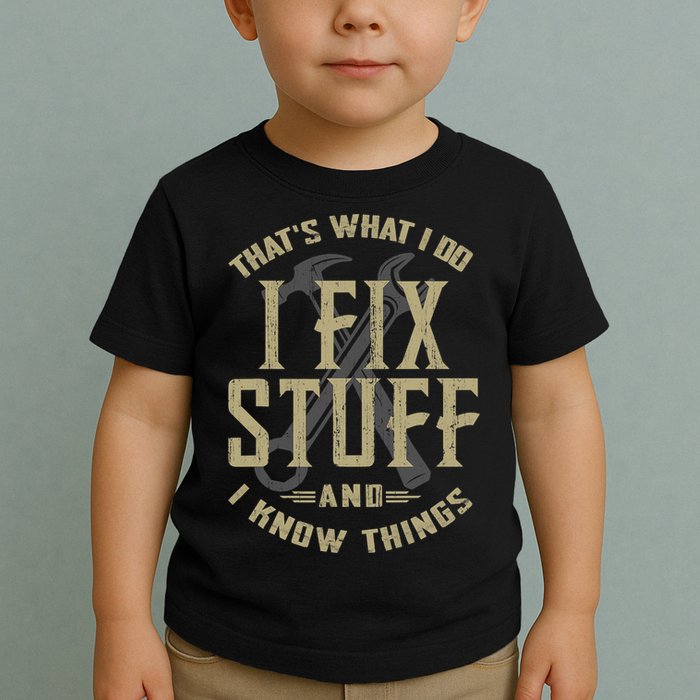 That's What I Do I Fix Stuff And I Know Things Toddler T-Shirt