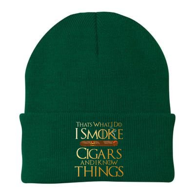 Thats What I Do I Smoke Cigars And I Know Things Smoker Knit Cap Winter Beanie