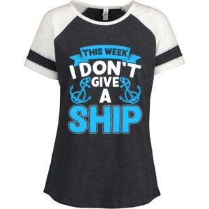 This Week I Dont Give A Ship Family Cruise Vacation Outfit Gift Enza Ladies Jersey Colorblock Tee