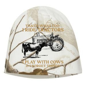 That's What I Do I Ride Tractors I Play With Cows I Forget Kati - Camo Knit Beanie