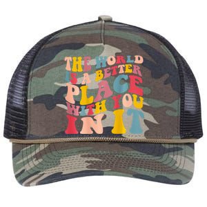 The World Is A Better Place With You In It Trendy Costume Retro Rope Trucker Hat Cap