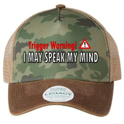 Trigger Warning I May Speak My Mind Gift Legacy Tie Dye Trucker Hat