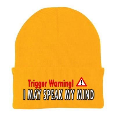 Trigger Warning I May Speak My Mind Gift Knit Cap Winter Beanie