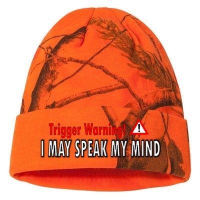 Trigger Warning I May Speak My Mind Gift Kati Licensed 12" Camo Beanie