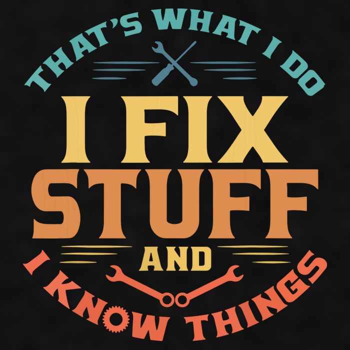 That's What I Do I Fix Stuff And I Know Things Funny Dad Ladies PosiCharge Tri-Blend Wicking Tank