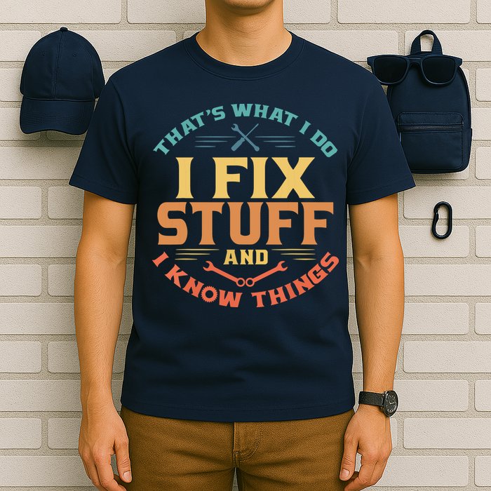 That's What I Do I Fix Stuff And I Know Things Funny Dad T-Shirt