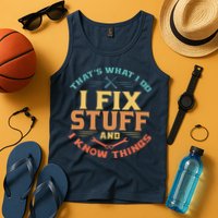 That's What I Do I Fix Stuff And I Know Things Funny Dad Tank Top