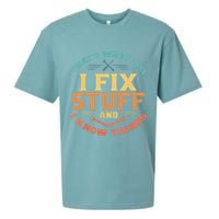 That's What I Do I Fix Stuff And I Know Things Funny Dad Sueded Cloud Jersey T-Shirt