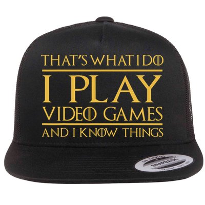 That's What I Do I Play Video Games And I Know Things Gamer Flatbill Hat