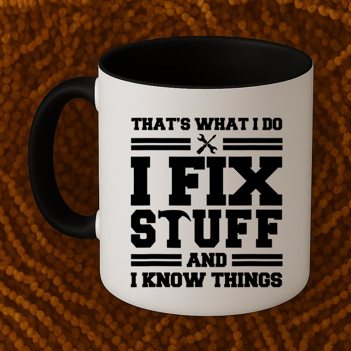 Thats What I Do I Fix Stuff And I Know Things Funny Saying Mug