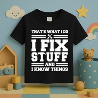 Thats What I Do I Fix Stuff And I Know Things Funny Saying Toddler T-Shirt