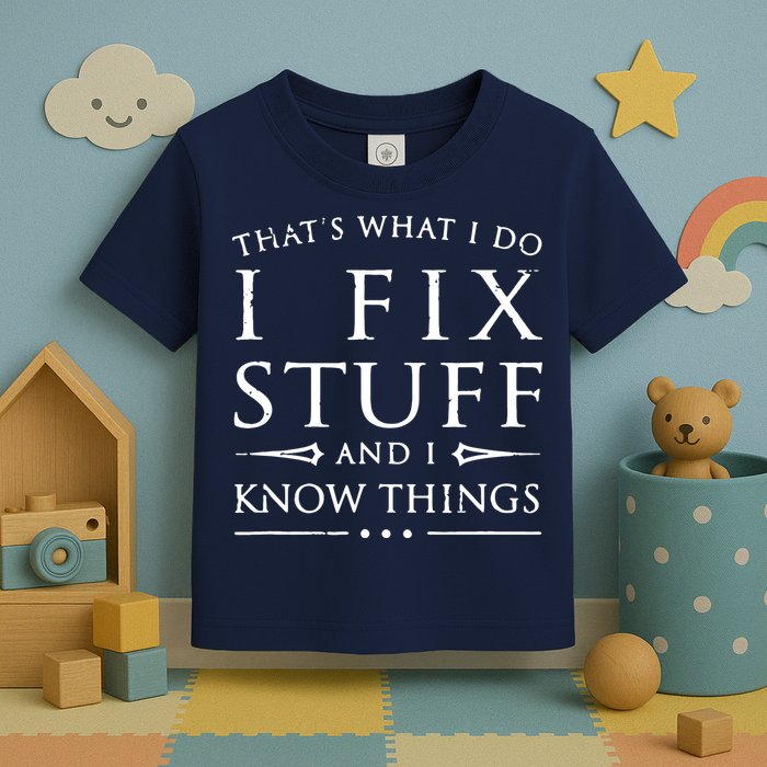 That's What I Do I Fix Stuff And I Know Things Toddler T-Shirt