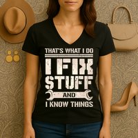 That's What I Do I Fix Stuff And I Know Things Women's V-Neck T-Shirt