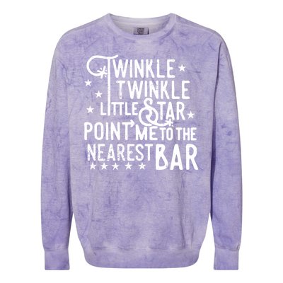 Twinkle Little Star Point Me To The Nearest Bar Colorblast Crewneck Sweatshirt