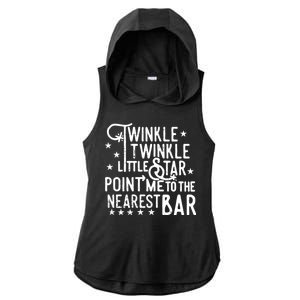 Twinkle Little Star Point Me To The Nearest Bar Ladies PosiCharge Tri-Blend Wicking Draft Hoodie Tank