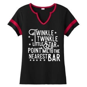 Twinkle Little Star Point Me To The Nearest Bar Ladies Halftime Notch Neck Tee