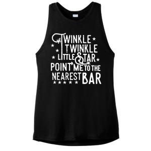 Twinkle Little Star Point Me To The Nearest Bar Ladies PosiCharge Tri-Blend Wicking Tank