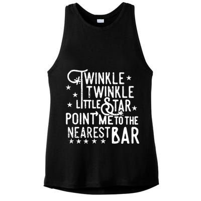 Twinkle Little Star Point Me To The Nearest Bar Ladies PosiCharge Tri-Blend Wicking Tank