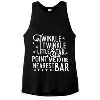 Twinkle Little Star Point Me To The Nearest Bar Ladies PosiCharge Tri-Blend Wicking Tank