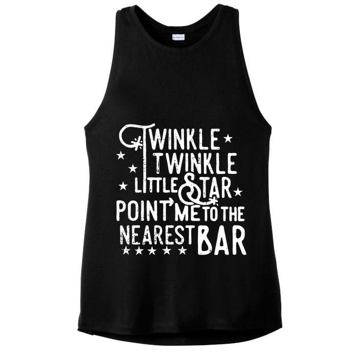 Twinkle Little Star Point Me To The Nearest Bar Ladies PosiCharge Tri-Blend Wicking Tank